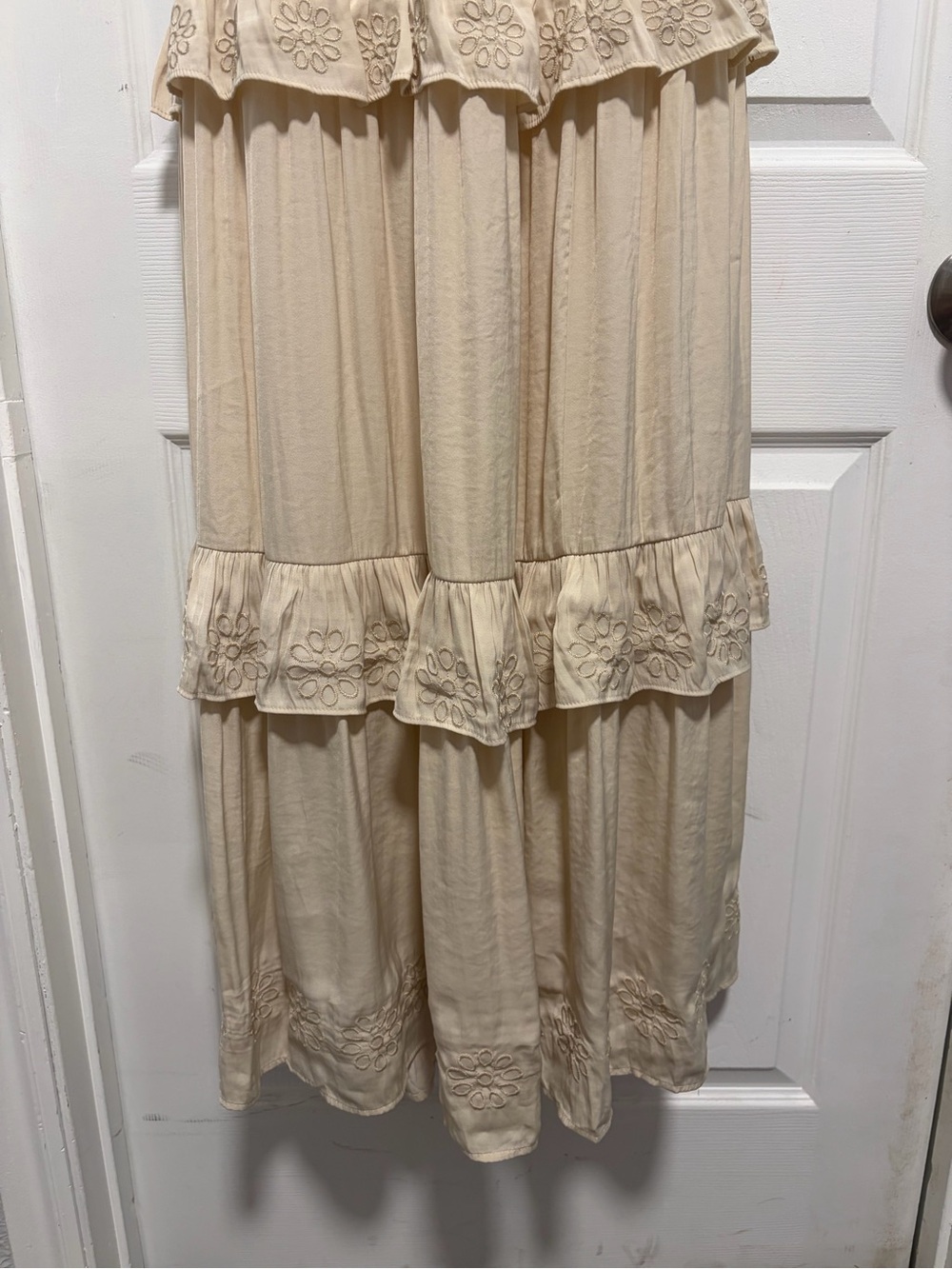 Joie Cream Tiered Embroidered Maxi Skirt - Picture 3 of 7